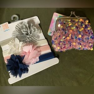 Carters Baby Girl Headbands and Mini Purse